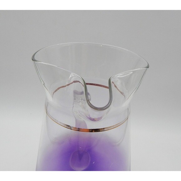 Blendo West Virginia Glass Lemonade Pitcher Frosted Lavender Glass 11.5 Inches - Picture 9 of 12